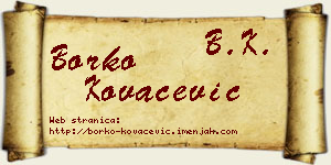 Borko Kovačević vizit kartica